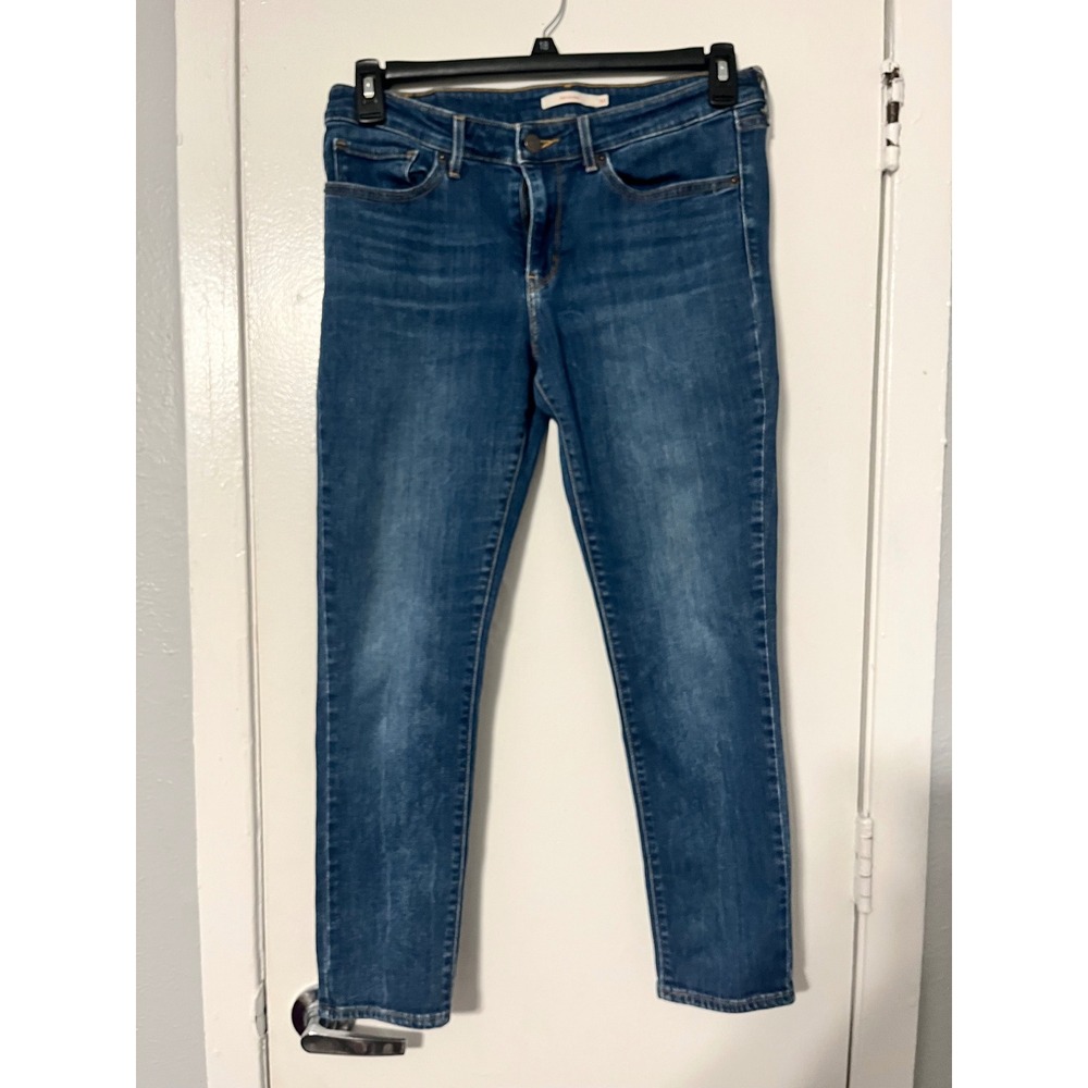 Levis 711 Skinny Jeans Womens 30 Medium Wash Blue Mid Rise Stretch Denim 18882